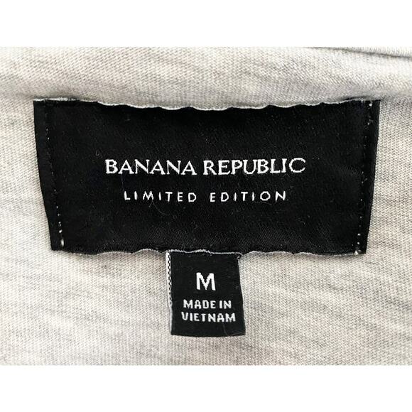 Women's Banana Republic Double Tie T Shirt Bow Sleeve Heather Gray Supima Cotton - Picture 5 of 6